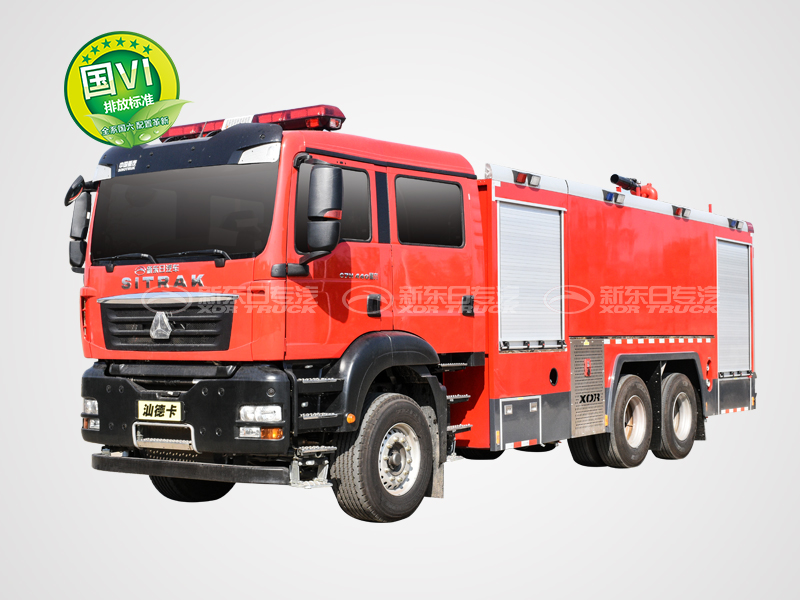 東日牌15.0噸 汕德卡后雙橋泡沫消防車(chē) 外露罐 4600 1400軸